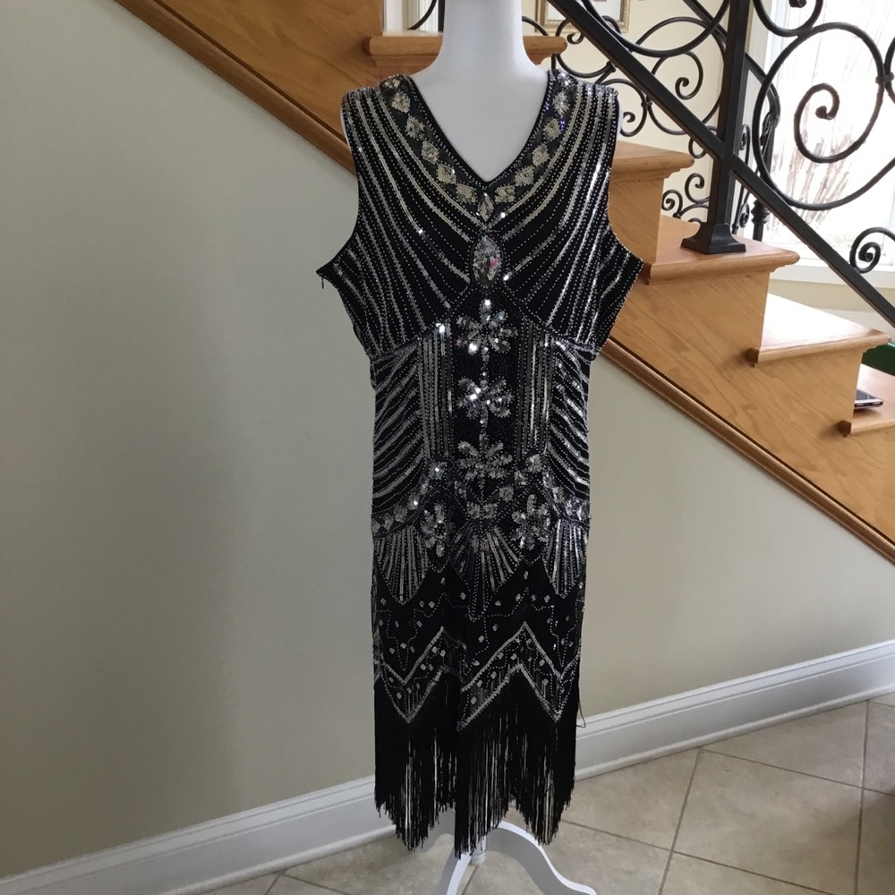 Unbranded V-neck sequin midi dress Sz xl NEW